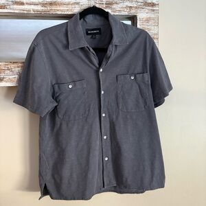 Bonobos Charcoal Gray/navy gray Short Sleeve Button Down Shirt Men’s Size M